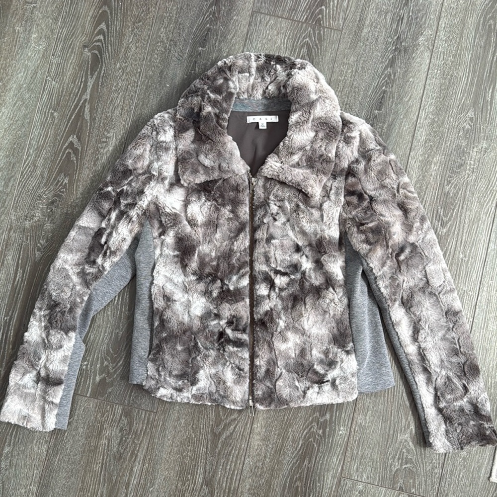 CAbi Faux fur jacket size medium